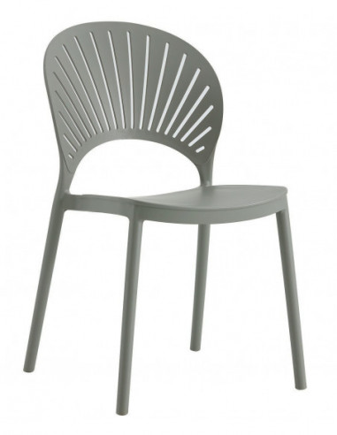 Silla ABANICO, apilable, polipropileno gris