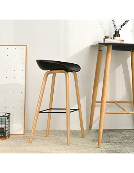 Taburete DANTE NEW (SU), metal, polipropileno negro