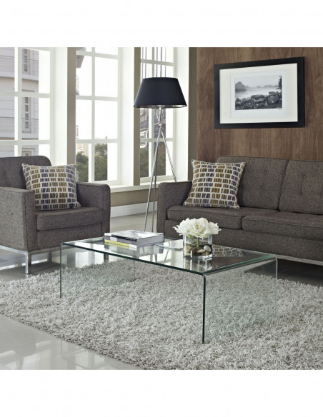 Mesa CHEVAL (SU), baja, cristal curvado, 100 x 48 cms