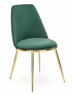 Silla TAVIRA, metal, cromado dorado, tapizado velvet...