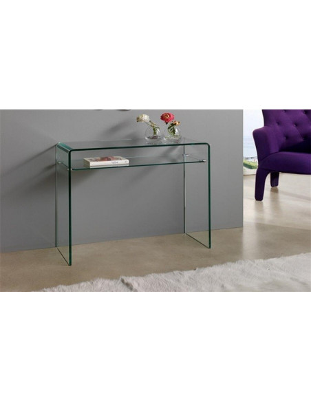 Consola CANADA (SU), cristal curvado, 100 x 33 cms