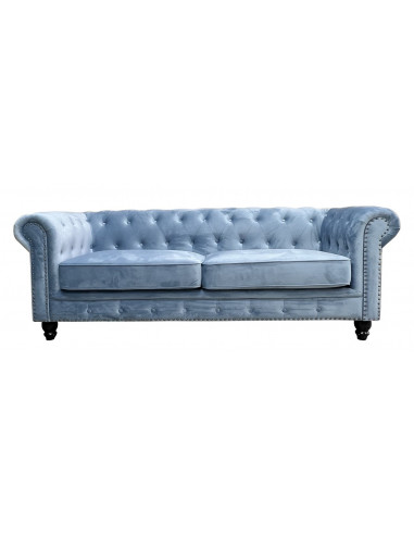 Sofá CHESTER PREMIUM, 3 plazas, tapizado velvet dusky azul
