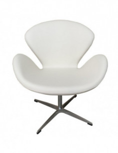 Sillón SW, tapizado en similpiel blanca 2