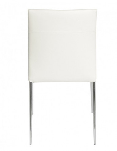 Silla INMA, apilable, metal, similpiel blanca