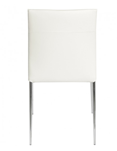 Silla INMA, apilable, metal, similpiel blanca