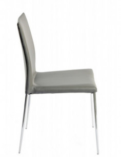 Silla INMA, apilable, metal, similpiel gris oscuro 2