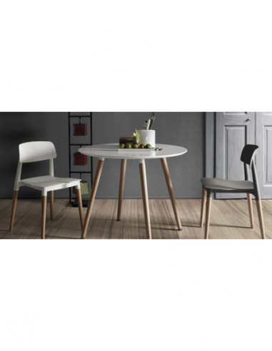 Silla CROSCAT (SU), madera, polipropileno gris...