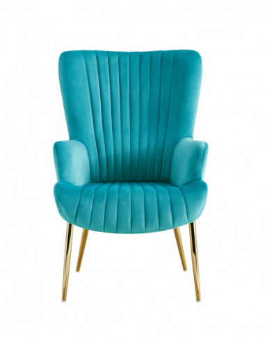 Sillón LILLE, patas doradas, tapizado velvet...