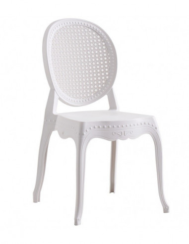 Silla CIBELES, apilable, polipropileno blanco