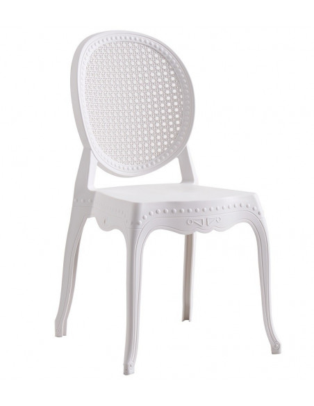 Silla CIBELES, apilable, polipropileno blanco