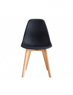 Silla MARAIS, madera, polipropileno negro 2