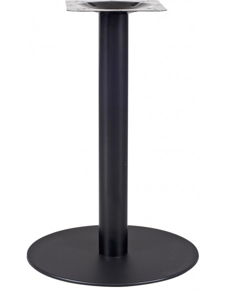 Base de mesa BOMBAY, tubo redondo, negra, base de acero de 8 mm. 45 cms de diámetro, altura 72 cms