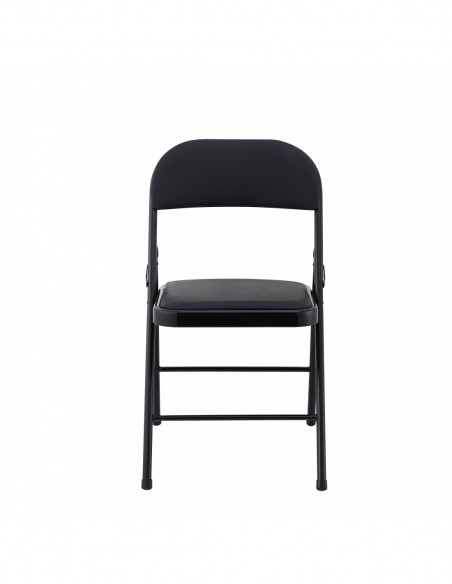 Silla SMART, plegable, metal, epoxi negro, vinilo negro