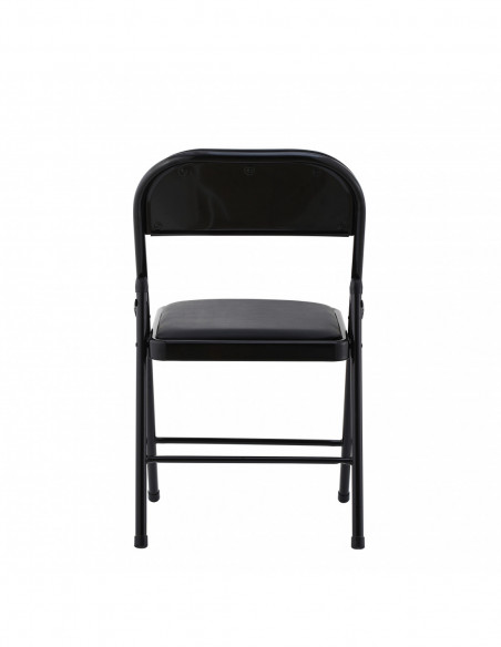 Silla SMART, plegable, metal, epoxi negro, vinilo negro