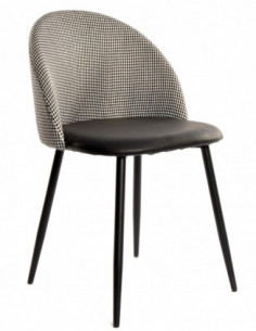 Silla ETNA, metal negro, tapizado pata de gallo y...