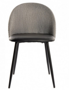 Silla ETNA, metal negro, tapizado pata de gallo y... 2