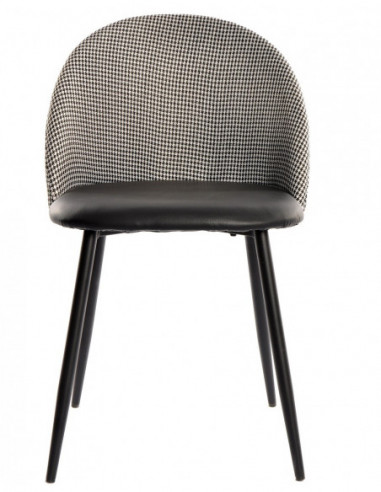 Silla ETNA, metal negro, tapizado pata de gallo...