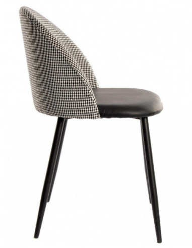 Silla ETNA, metal negro, tapizado pata de gallo...