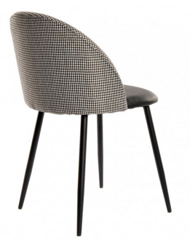 Silla ETNA, metal negro, tapizado pata de gallo...