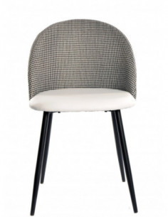 Silla ETNA, metal negro, tapizado pata de gallo y... 2