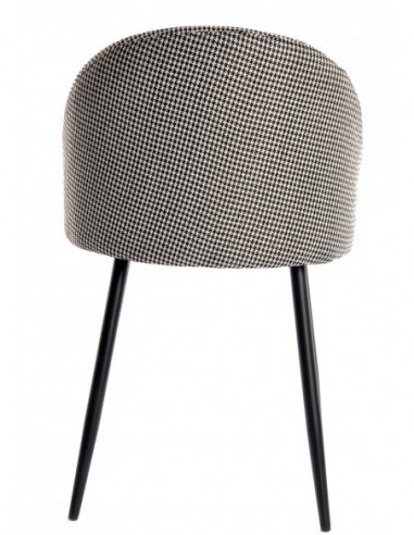 Silla ETNA, metal negro, tapizado pata de gallo...