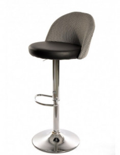 Taburete ETNA, regulable, cromado, tapizado pata de gallo...