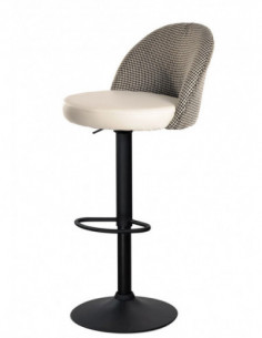 Taburete ETNA, regulable, metal negro, tapizado pata de...