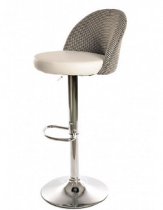 Taburete ETNA, regulable, cromado, tapizado pata de gallo...