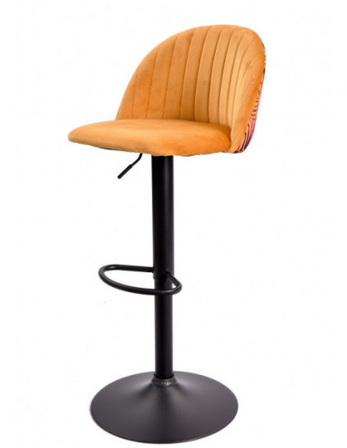 Taburete FLOWER, regulable, metal negro,...