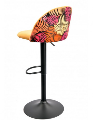 Taburete FLOWER, regulable, metal negro,...