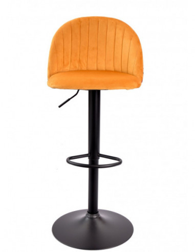 Taburete FLOWER, regulable, metal negro,...