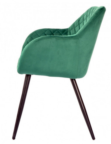 Sillón ROLANDO, metal, tapizado velvet 56 verde...