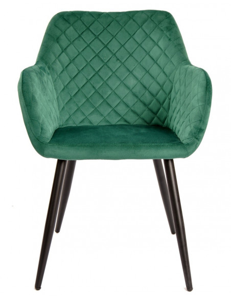 Sillón ROLANDO, metal, tapizado velvet 56 verde oscuro