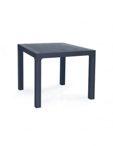 Mesa TROPICAL, lisa, polipropileno antracita, 80 x 80 cms