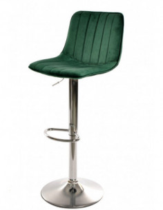 Taburete YUCCA, regulable, metal cromado, tapizado velvet...