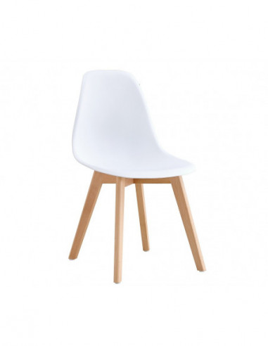 Silla MARAIS, madera, polipropileno blanco