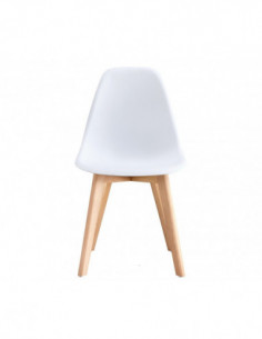 Silla MARAIS, madera, polipropileno blanco 2