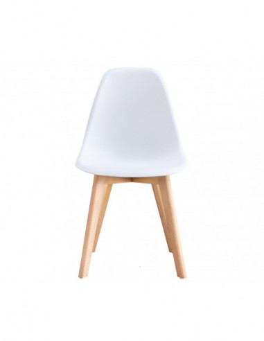 Silla MARAIS, madera, polipropileno blanco