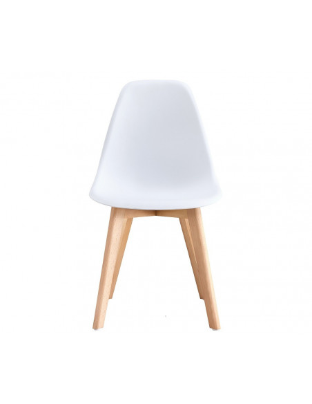 Silla MARAIS, madera, polipropileno blanco
