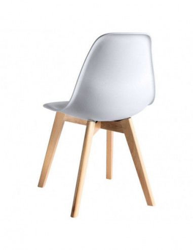 Silla MARAIS, madera, polipropileno blanco