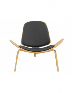 Sillón NORDIC (R), fresno, similpiel negra 2