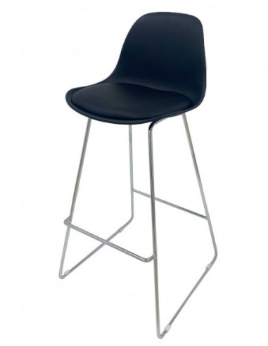 Taburete TOW FINN, cromado, carcasa y tapizado...