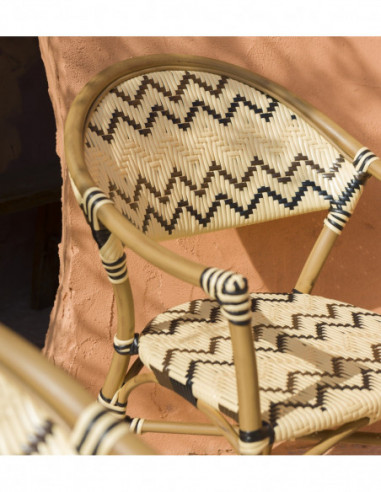 Sillón MERSIN, apilable, aluminio, ratán...