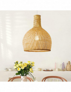 Lámpara SAMOA, colgante, pantalla de bambú natural trenzado 2