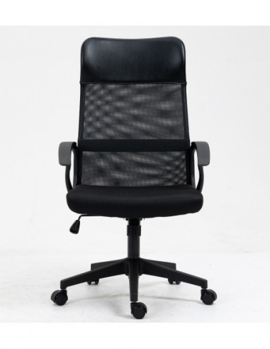 Sillón de oficina VERTON, negro, malla negra,...