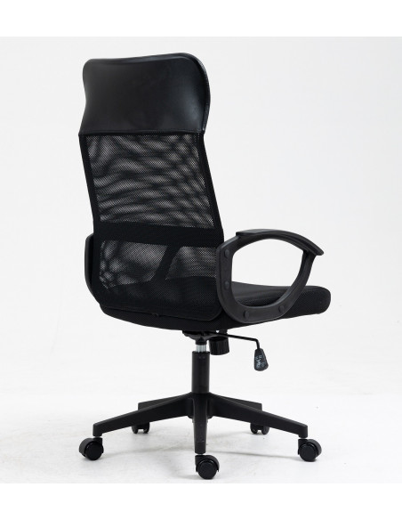 Sillón de oficina VERTON, negro, malla negra, asiento negro