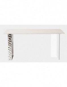 Mesa VENETO, acero inoxidable, acrílico, tapa de... 2