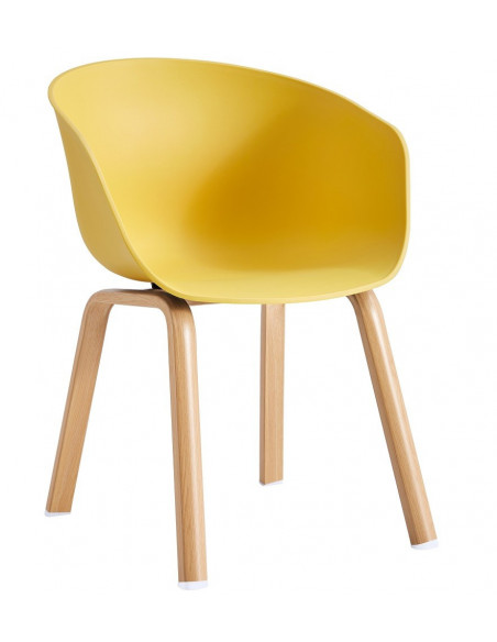Sillón DANTE NEW (SU), metal, polipropileno amarillo