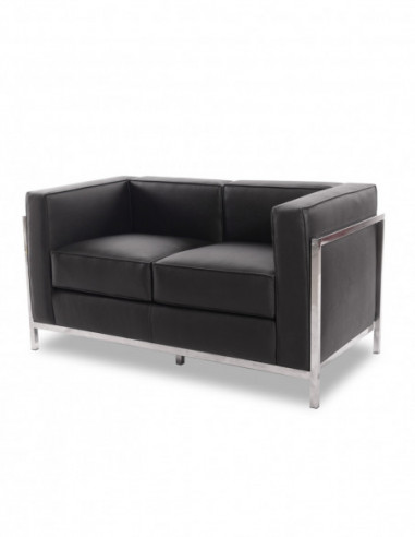 Sofá LOBBY, 2 plazas, acero inoxidable,...