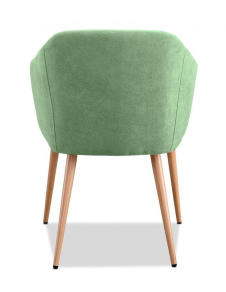 Sillón LART, metal, tapizado tejido linen verde claro